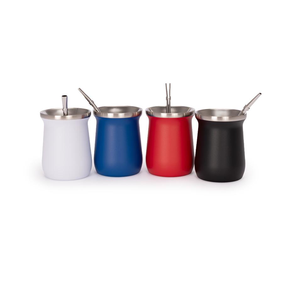 Vaso Térmico metálico "Mate" 300ml. con Bombilla - Imagen 2