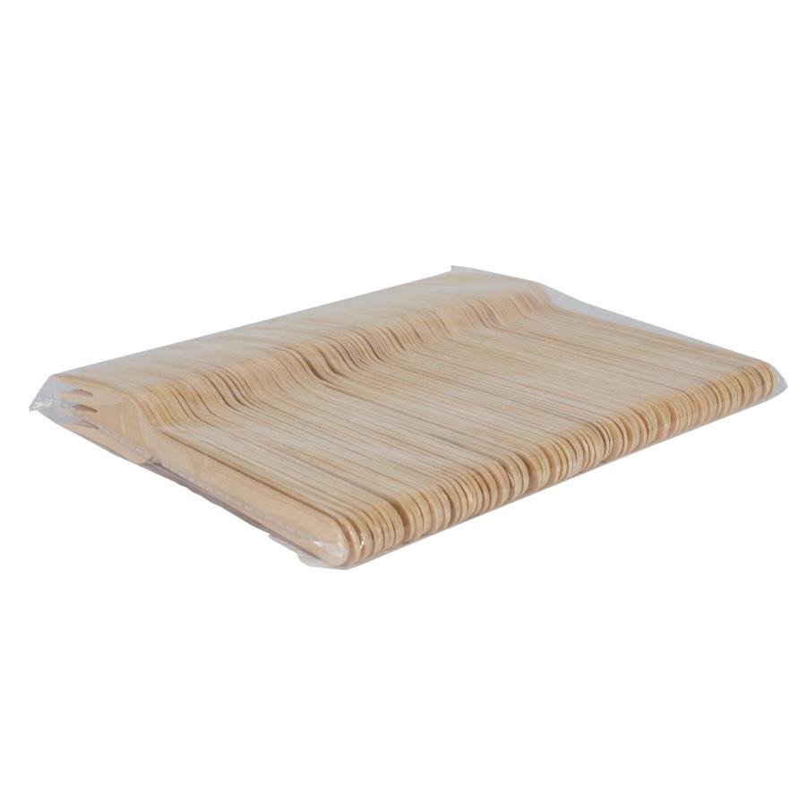 Bolsa con 100 tenedores de madera de Abedul - Imagen 4