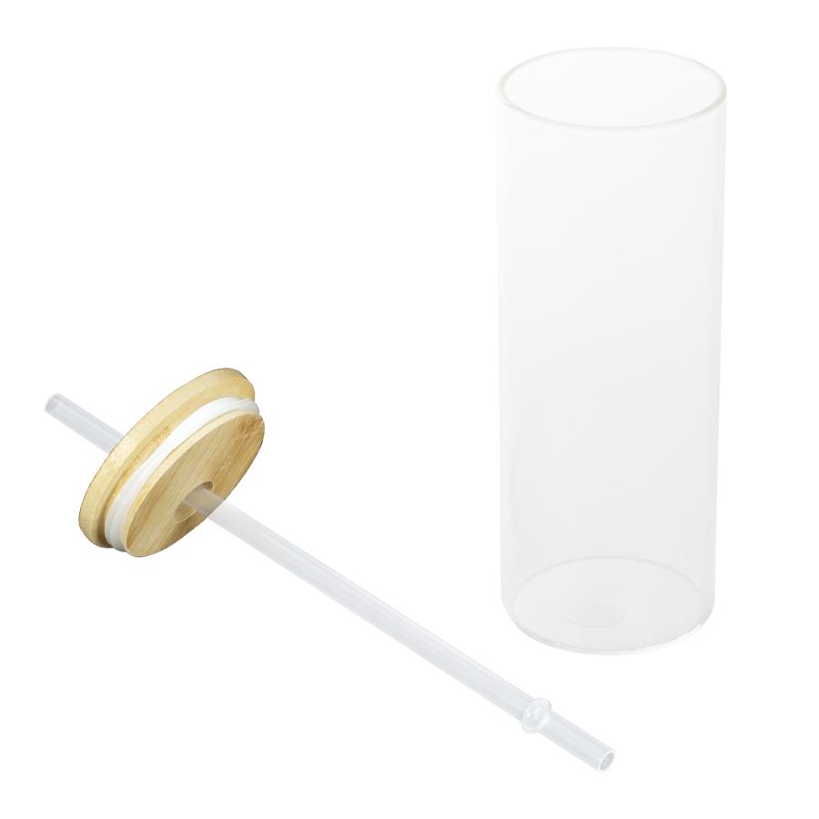 Botella Vidrio Borosilicato Sublimación, tapa Bamboo 500cc - Imagen 14