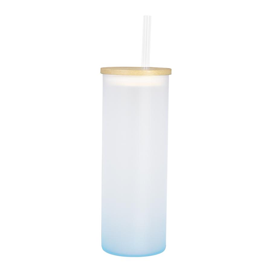 Botella Vidrio Borosilicato Sublimación, tapa Bamboo 500cc - Imagen 5