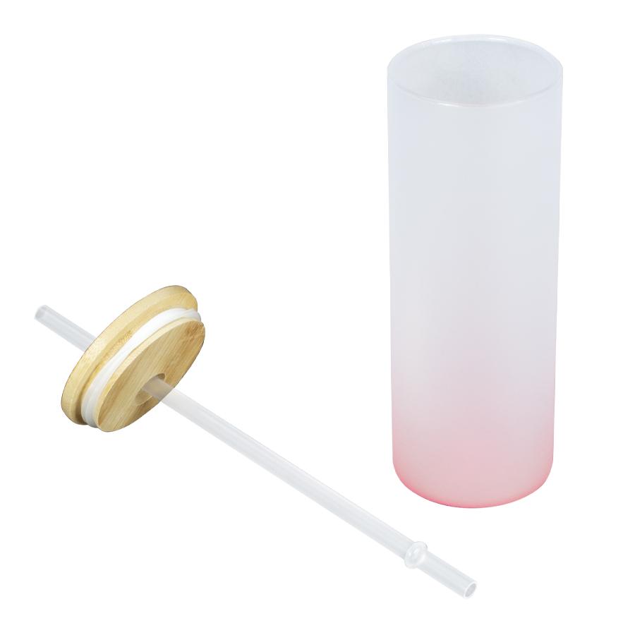 Botella Vidrio Borosilicato Sublimación, tapa Bamboo 500cc - Imagen 9