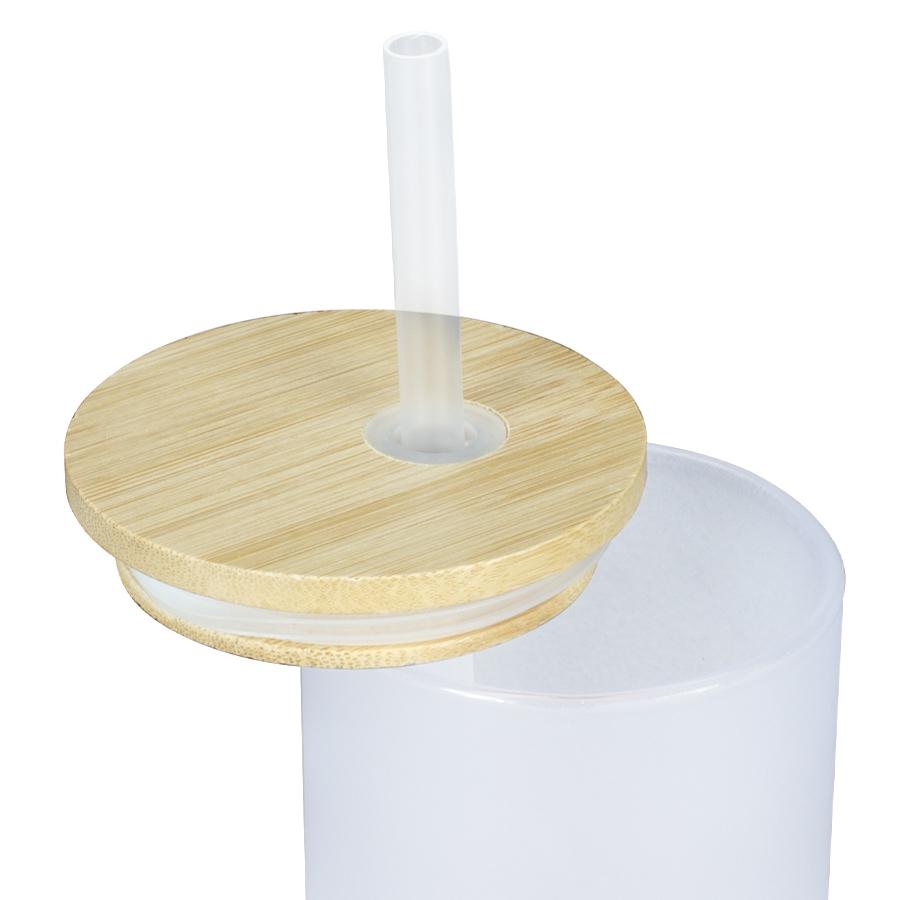 Botella Vidrio Borosilicato Sublimación, tapa Bamboo 500cc - Imagen 11