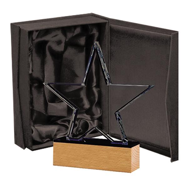 Galvano Cristal con Base de Madera 160 x 195 mm.
