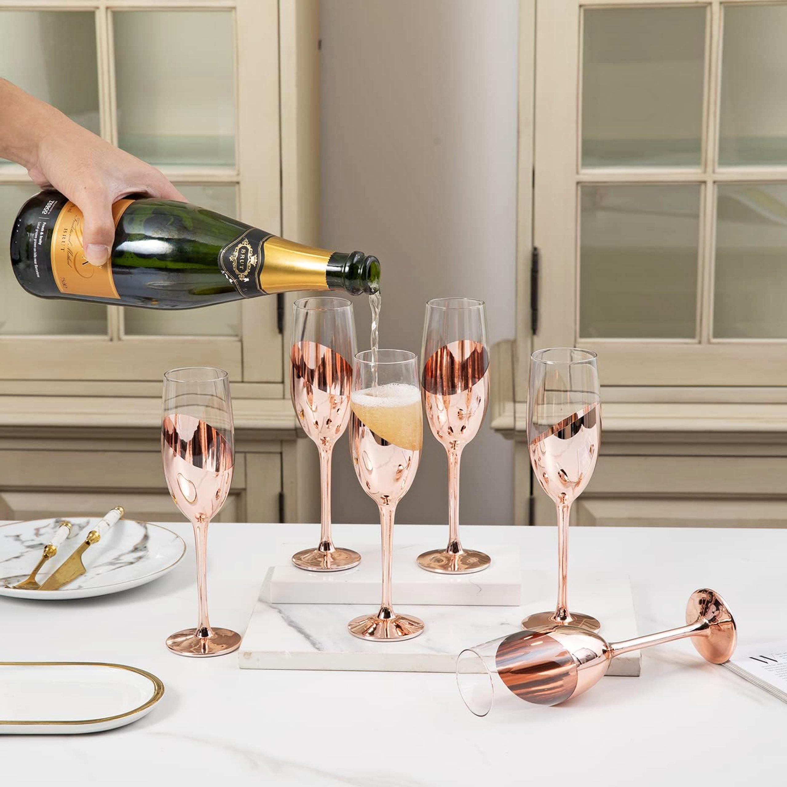 Set de 4 copas champagne encobrizadas 230 ml - Imagen 7