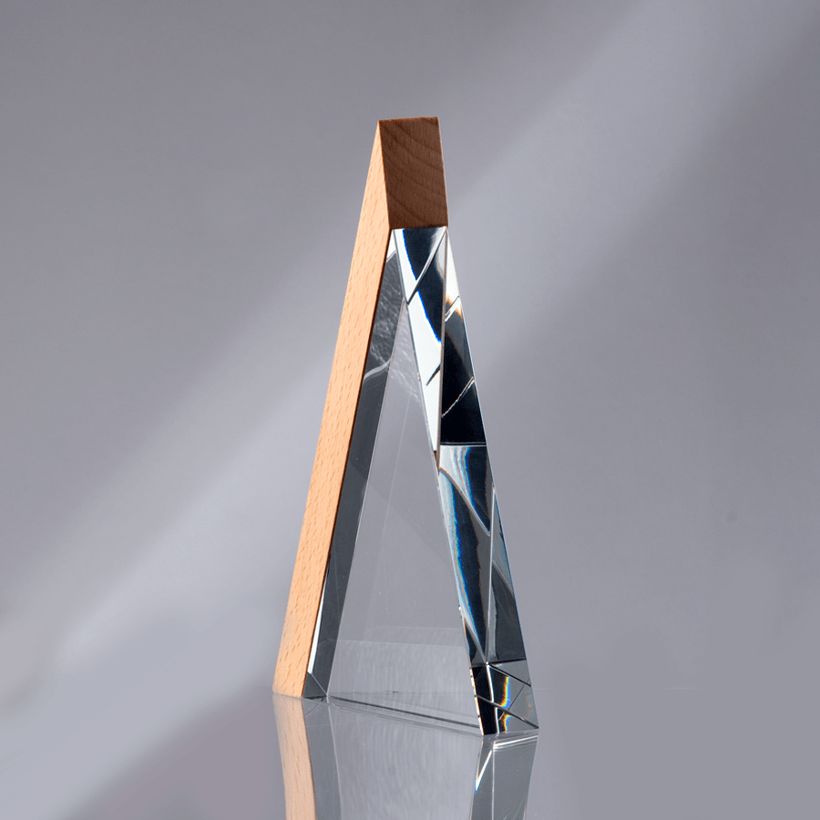 Trofeo galvano de madera y cristal "Triangle" - Imagen 12