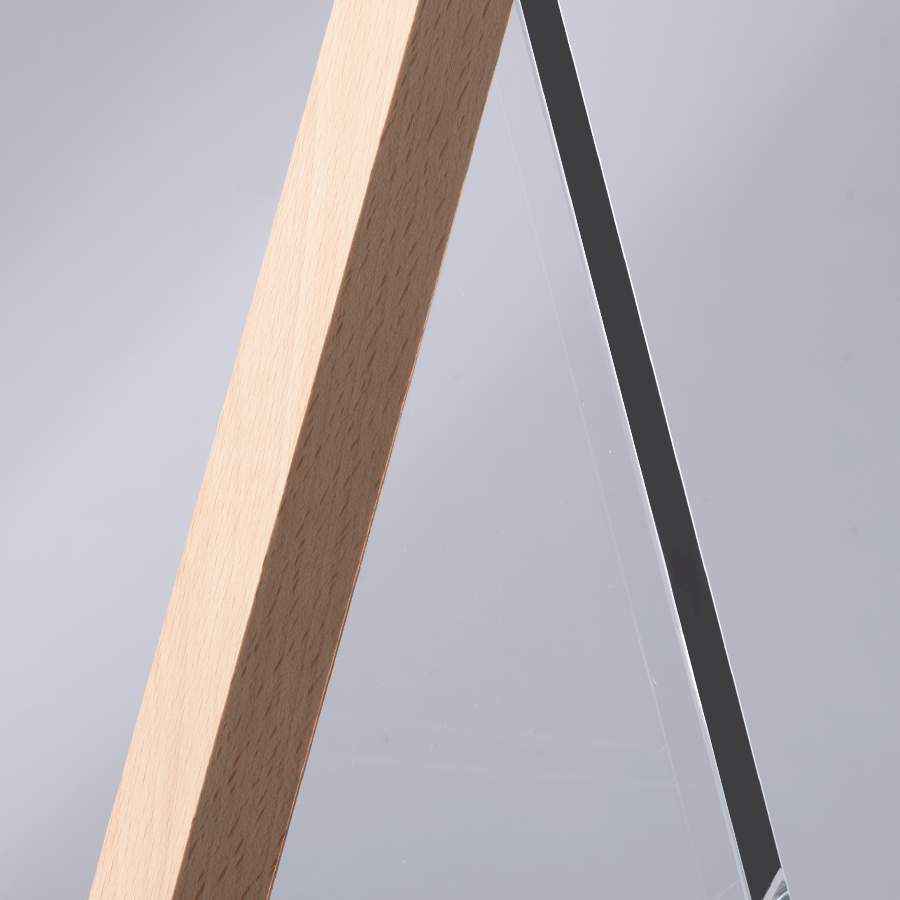Trofeo galvano de madera y cristal "Triangle" - Imagen 6