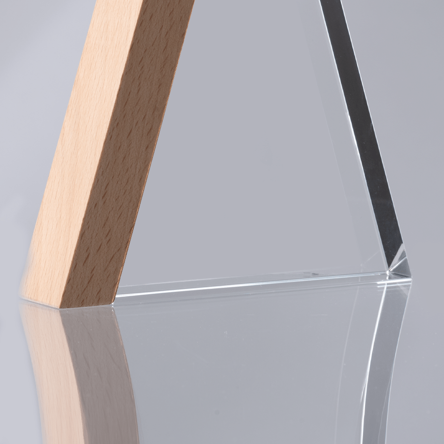 Trofeo galvano de madera y cristal "Triangle" - Imagen 8