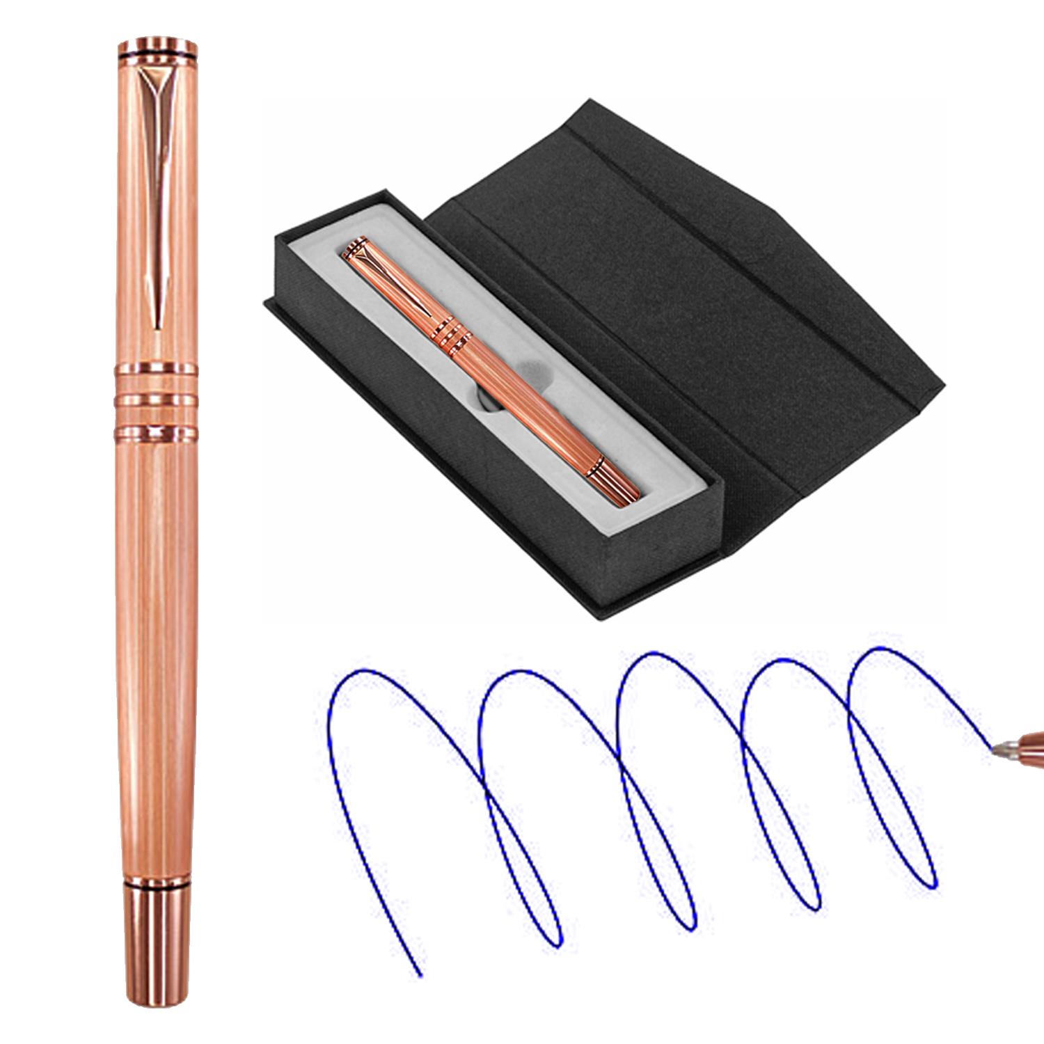 Roller metálico encobrizado con estuche