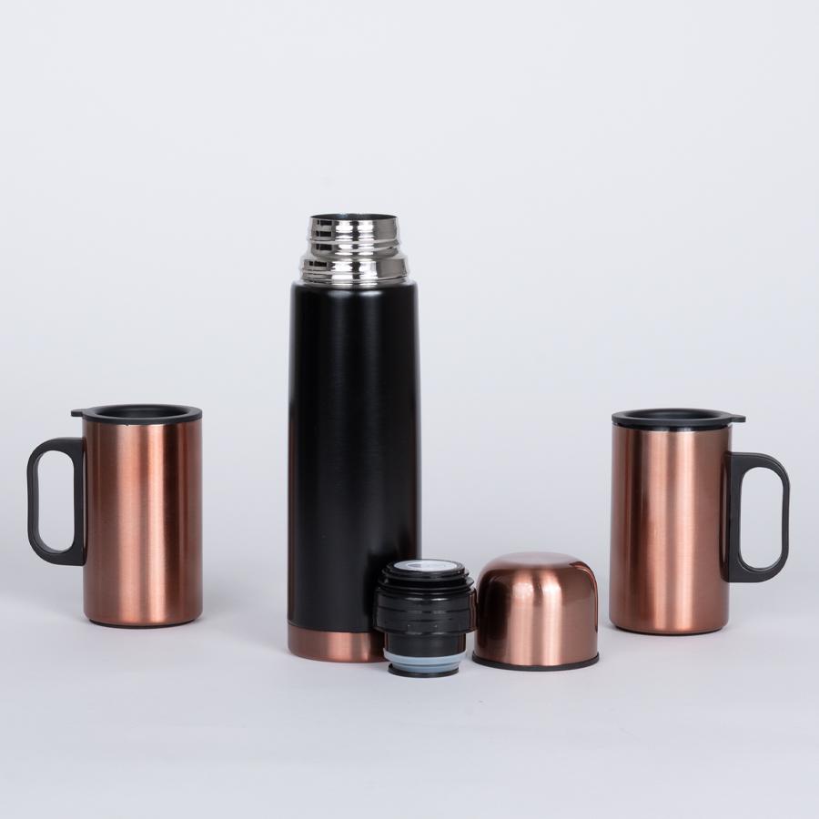 Set térmico encobrizado "Glasgow" con termo y 2 tazones