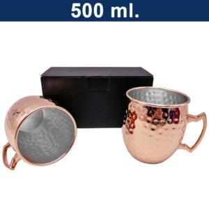 Set de 2 mugs encobrizados martillados 500 ml