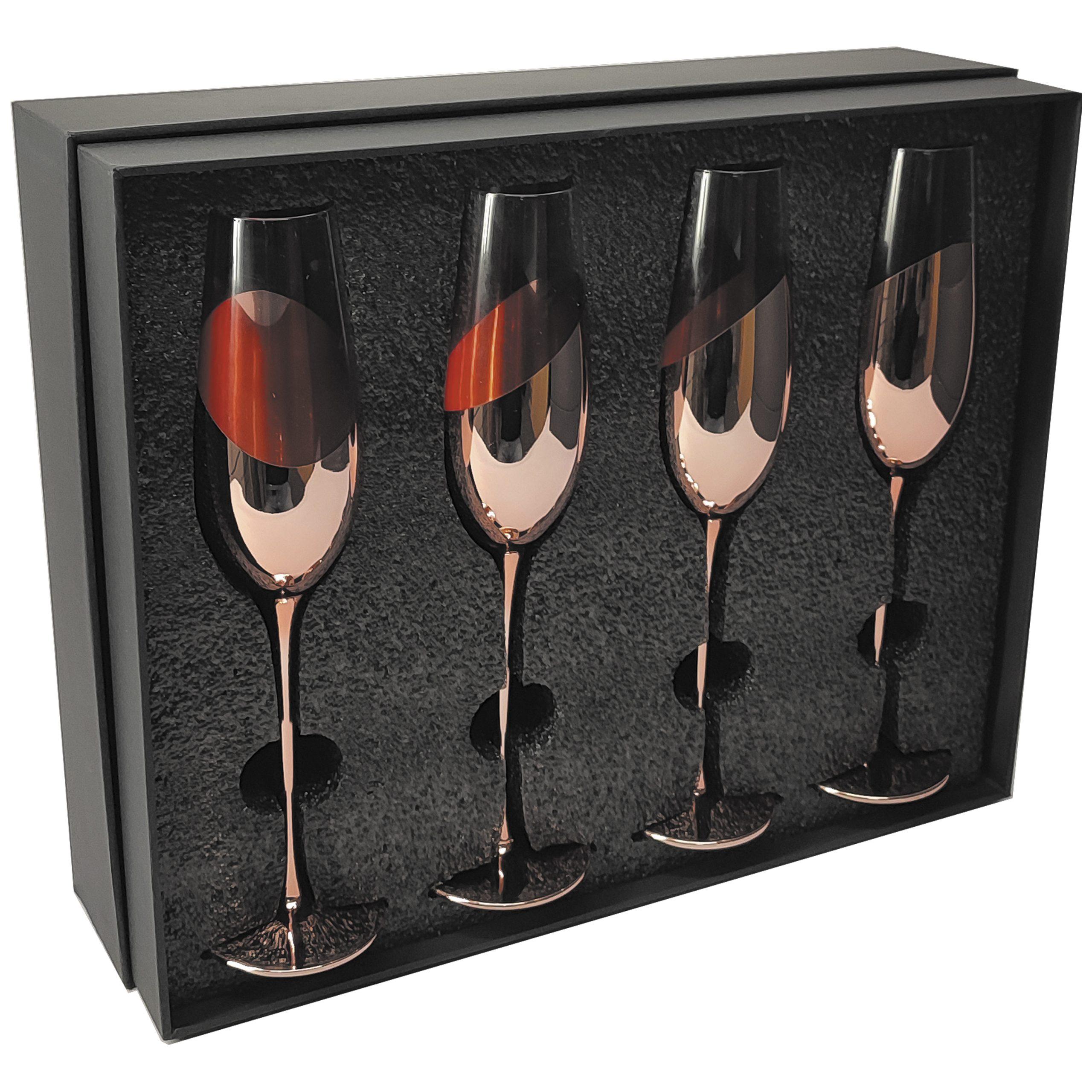 Set de 4 copas champagne encobrizadas 230 ml
