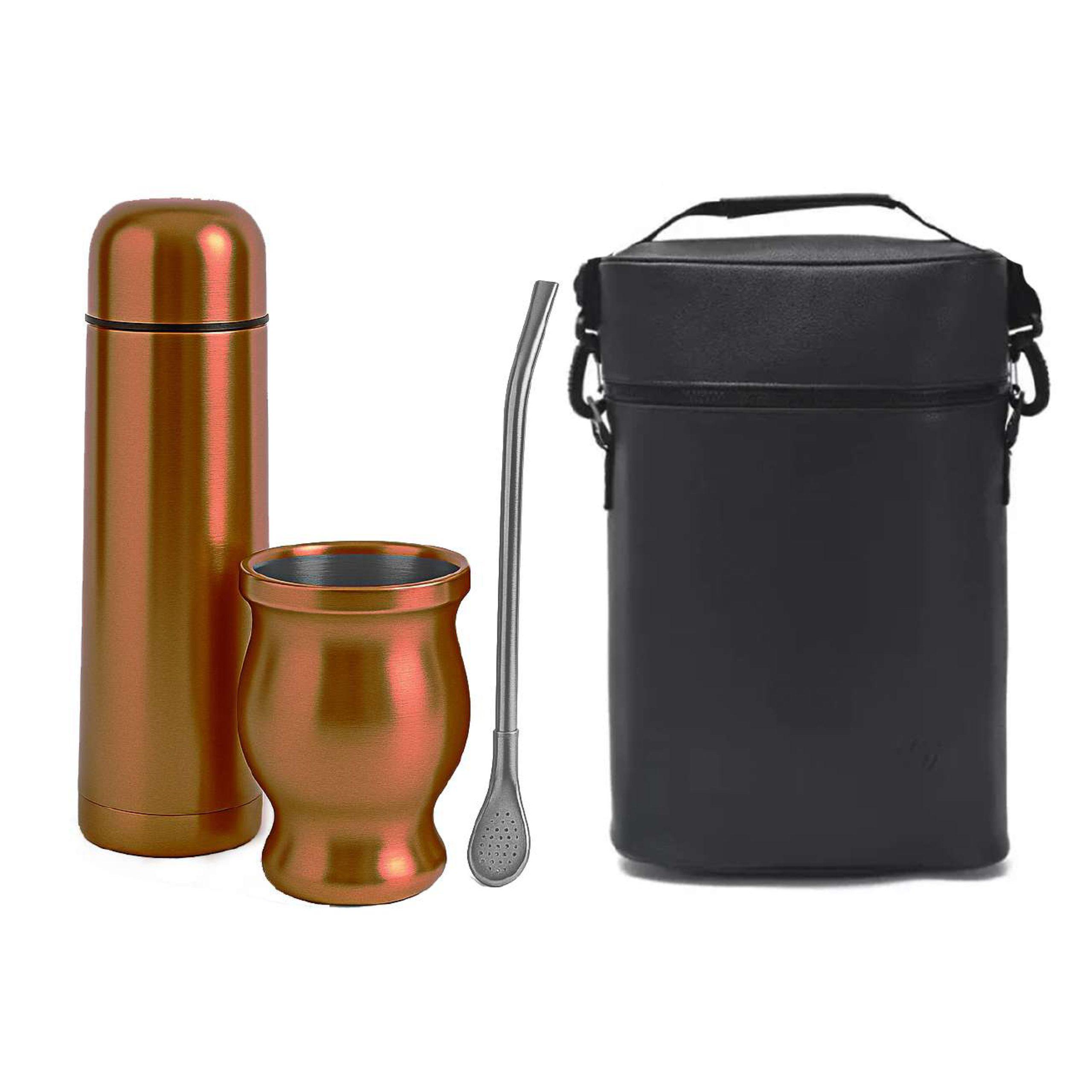 Set de mate cobrizado con bolso - Imagen 2