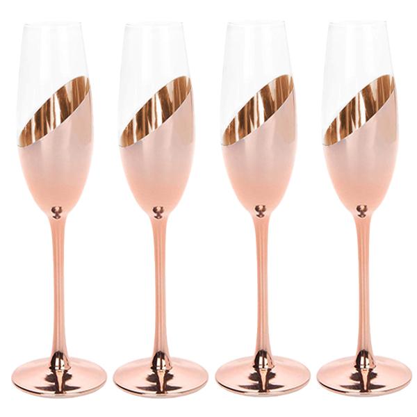 Set de 4 copas champagne encobrizadas 230 ml - Imagen 4
